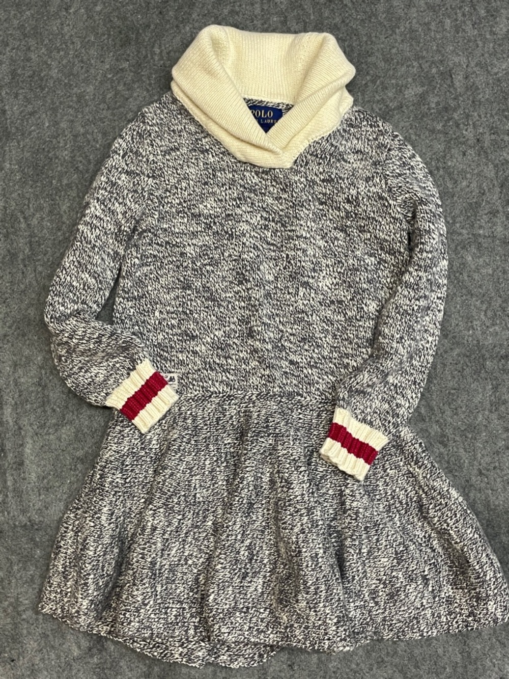 Polo by Ralph Lauren Girls' heavyweight knit Marled Sweater Dress skater skirt